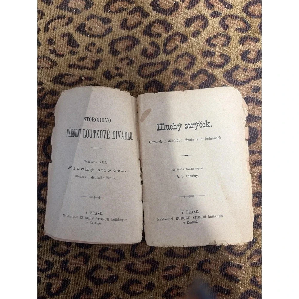 Czech Book Puppet Theatre Hlucy‎ Strycek Storch Narodni Loutkove Divadlo Antique